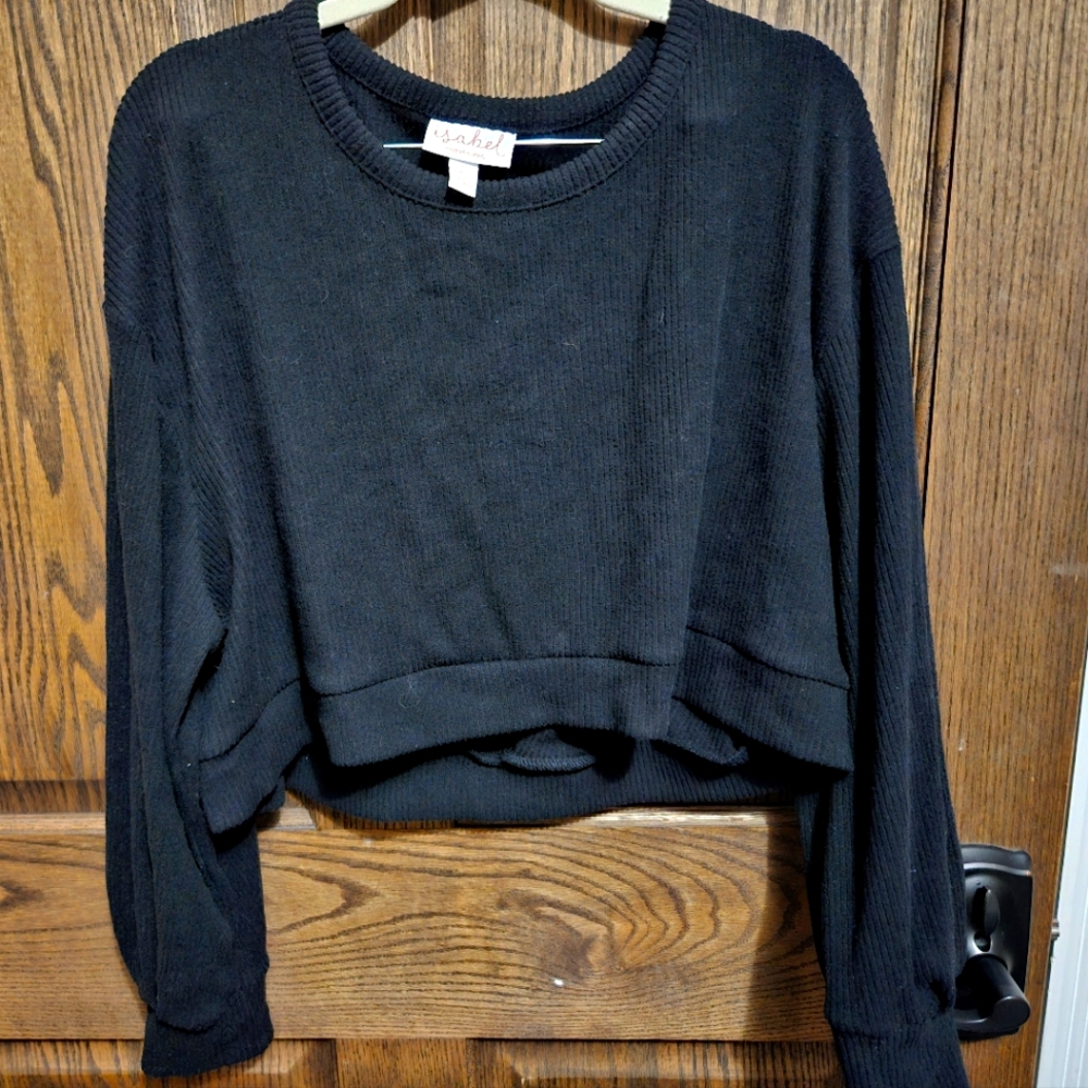 Ingrid+isabel Black long sleeve crop